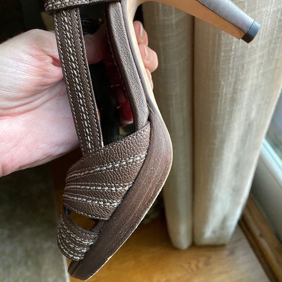 Banana Republic heels platform slingback brown 7.5 - Picture 11 of 16